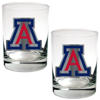 NCAA Arizona Wildcats 15oz Rock Glass Set 2pk