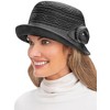 Collections Etc Crochet Flower Textured Knit Full Brimmed Hat - 4 of 4
