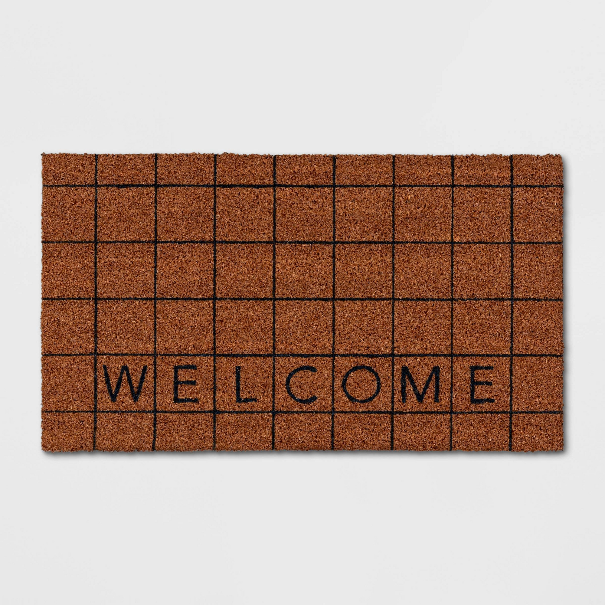 1'4"x2'4" Welcome Grid Rectangular Outdoor Door Mat Blue - Room Essentials™