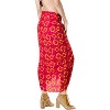 LA LEELA Women's Beach Bathing suit Wrap Bikini Swimwear Cover up Summer Wraps Swimsuit Sarong Skirts for Women One Size Red, Floral - 4 of 4