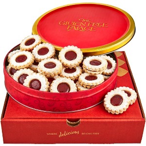 Gluten Free Palace Holiday Cookie Gift Basket – Gourmet Christmas Cookie Gift - Fresh Shortbread Linzer Tart Cookies in Festive Tin (21 Cookies) - 1 of 4
