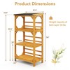 Tangkula Outdoor Wood Garden Shelf 3-Tier Ladder Plant Stand w/ Weatherproof Asphalt Roof - 4 of 4