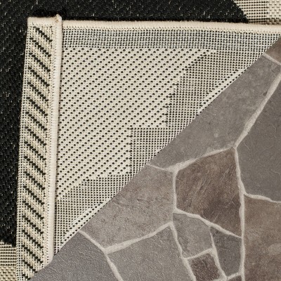 Safavieh Courtyard 5'3" x 7'7" Black/Beige Flat Woven Reversible Area Rug