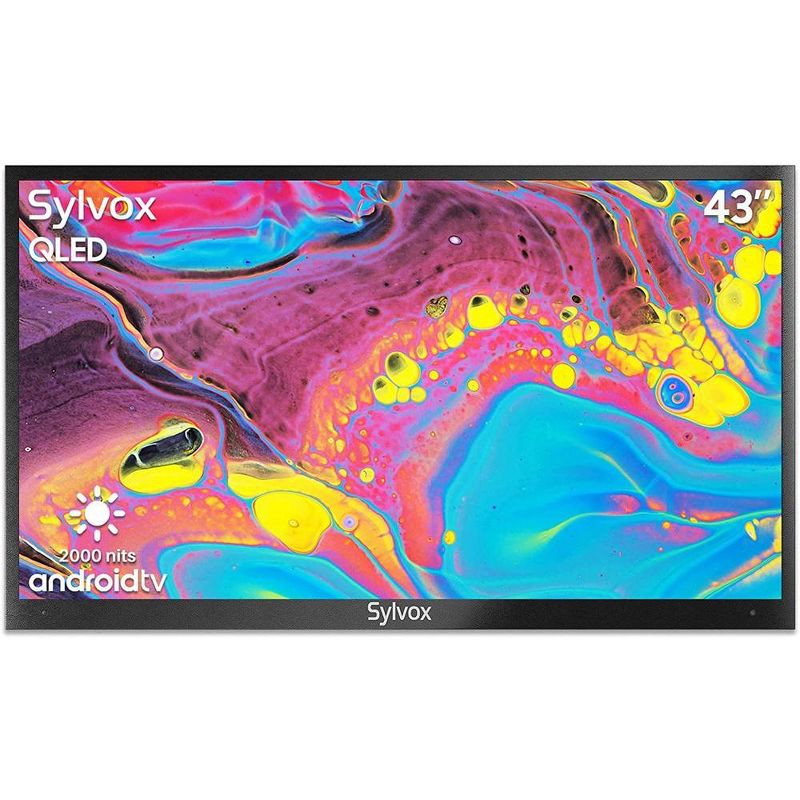 SYLVOX 43inch Outdoor TV, 2000 Nits Smart QLED TV, IP55 Waterproof TV Built-in Google Play Voice Assistant and Chromecast(Pool Pro QLED Series), 1 of 10