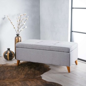 CAVINAS Storage Bench for Bedroom,Polyester Fabric Storage Ottoman Bench with Tufted Top for Living Room,Bedroom - 1 of 4