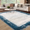 Large 9x13 Area Rug Modern Bordered Washable Rug Non Slip Ultra-Thin Low Pile Indoor Rugs for Living Room - 2 of 4
