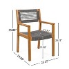 Christopher Knight Home Lysandra 5 pcs Acacia Wood Rope Weave Chairs Dining Set - 3 of 4