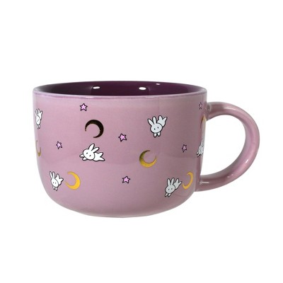 Sailor Moon Usagi Pink Ceramic Soup Mug with Bunnies