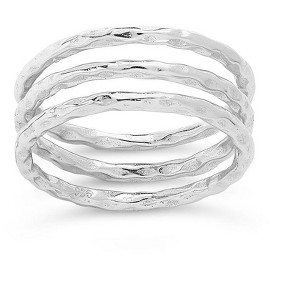 SHINE by Sterling Forever Textured Triple Band Ring Set - 1 of 2