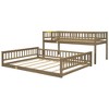 CAVINAS Twin XL over Queen Bunk Bed Wood Bed Frame with Inclined Ladder and Guardrail for Bedroom - 4 of 4