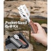 Itopfox 6-in-1 Grill Tools Set with Spatula, Tongs, Fork, Steak Knife, Bottle & Can Opener - Portable Camping & BBQ Utensils for Outdoor Cooking - 3 of 4