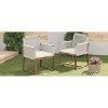Okak Boho Outdoor Acacia Accent Chairs Handwoven Rope Dining Chairs,Set of 2,Patio Armchairs with Washable Cushion for Backyard,400lbs Max - 3 of 4