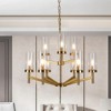 PAKOKULA Modern 9-Light Gold Branch Chandelier with Clear Glass Shade - 2 of 4