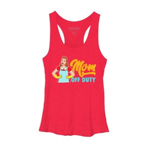 Women's Design By Humans Mom Off Duty Cartoon By savariya Racerback Tank Top - 1 of 2