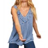 Women's STRIPE VNECK RUFFLE BABYDOLL TANK TOP - Haptics - 4 of 4