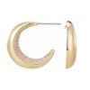 Adornia 14k Gold Plated Crystal Lined Hoop Earrings - 4 of 4