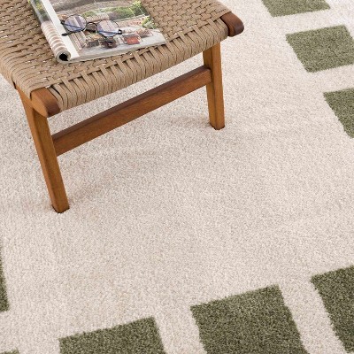Hauteloom Beynon Green Washable Area Rug