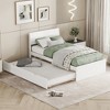 KWPZQEB Twin Bed Frame With Twin Trundle, Mid Century Platform Bed Frame with Wood Slats, No Box Spring Needed, Easy Assembly, - 4 of 4