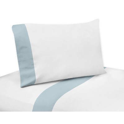 Blue and White Microfiber Toddler Bedding Set