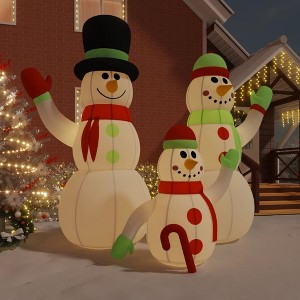 VidaXL Inflatable Snowman Family with LEDs 16 ft - 1 of 4