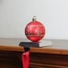 Northlight Glitter Snowflake Red Ball Ornament Christmas Stocking Holder - 5.5" - 3 of 3