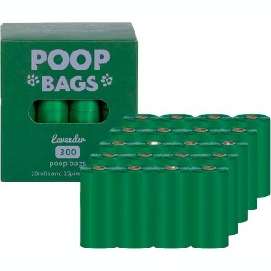 Link Dog Poop Bags, Lavender Scented, With Dispenser, 300 Bags, 20 Rolls - 1 of 4