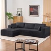 Mjkone 3-Pcs Free Combination Modular Sectional Sofas with Flexible Configuration,Corduroy Compressed L-Shaped Sofa  with Chaise Lounge - 4 of 4