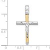 Black Bow Jewelry 14k Two Tone Gold, Polished Crucifix Pendant, 17 x 32mm - 4 of 4