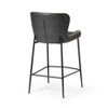 Maven Lane Naomi Counter Stool Matte Black with Charcoal Vegan Leather - 3 of 4
