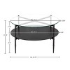 NicBex Modern 33.75" Round Coffee Table with Tempered Glass Top and Open Storage Shelf for Living Room and Bedroom, Black - 2 of 4
