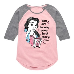 Girls' - Disney - You Are Living Your Best Story Shirt Tail Raglan Graphic T-shirt - 1 of 4