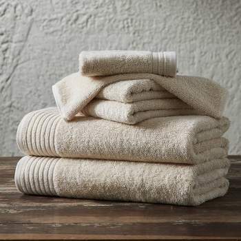 6pc Organic Cotton Bath Towel Set Tan : Target