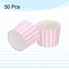 Unique Bargains Disposable Cakes Muffins Liners Stripe Paper Baking Cups 6oz 50 Pcs - 3 of 4