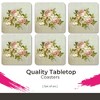 Pimpernel Antique Roses Coasters - Set of 6 (4” x 4”), Cork, Elegant Floral Design, Protects Surfaces from Spills, Easy to Clean - 2 of 4