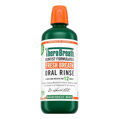 TheraBreath Fresh Breath Mouthwash Alcohol-Free - Rainforest Mint