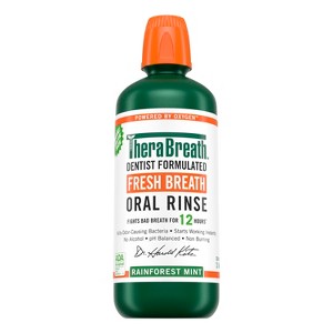 TheraBreath Fresh Breath Mouthwash Alcohol-Free - Rainforest Mint - 1 of 4
