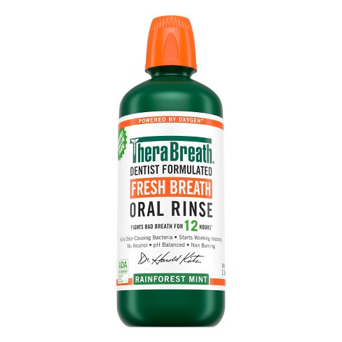 Therabreath Fresh Breath Mouthwash Alcohol-free - Rainforest Mint - 33. ...