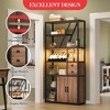 MDF and Iron Double Door Two Drawer Wine Cabinet, Wood and Iron Furniture, Kitchen Wine Cabinet, Modern Wine Cabinet, Durable and Stylish - 4 of 4