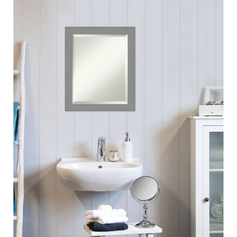 Framed Bathroom Vanity Wall Mirror Brushed Nickel - Amanti Art, 5 of 10