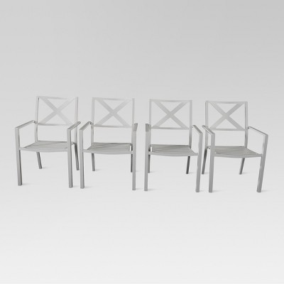 afton metal stacking patio chair