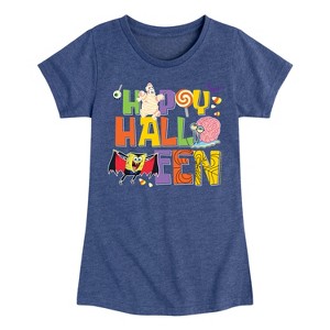 Girls' - SpongeBob SquarePants - Happy Halloween Fitted Short Sleeve Graphic T-Shirt - 1 of 4