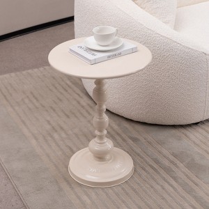 NicBex 15.7" Round Coffee Table,Elegant/Multi-Purpose Cocktail Table with Metal Tabletop,Space-Saving Side Table for Bedroom,Living Room Furniture - 1 of 4