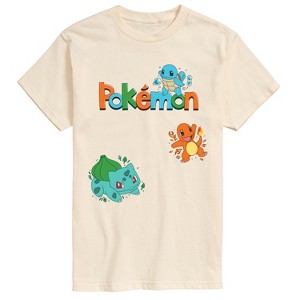 Men's - Pokémon - Bulbasaur, Charmander, Squirtle Short Sleeve Graphic T-Shirt - 1 of 3