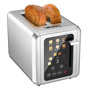 WHALL 2 Slice Smart Toaster - Stainless Steel with TouchScreen & Wide Slots, Perfect for Bagel, Reheat, Defrost, Ideal for Home & Kitchen, Mattesilver - 1 of 4