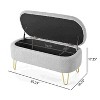 CAVINAS Velvet Storage Ottoman Bench with Firm Turned Wood Legs,Upholstered Storage Ottoman,Storage Benches for Living Room,Bedroom - 3 of 4