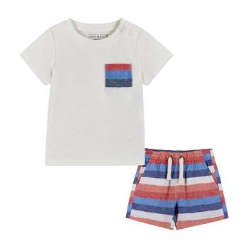 Andy & Evan  Infant  Lt. Heather Grey T-Shirt & Matching Short Set