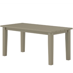 Rectangle Outdoor Coffee Table, HDPE All-Weather Outdoor Patio Table with Slatted Tabletop for Yard, Balcony - 1 of 4