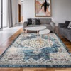 Indoor Wilton Floral Living Room Rugs, Stain Resistant Non Shedding Throw Carpet for Dining Room Bedroom - 4 of 4