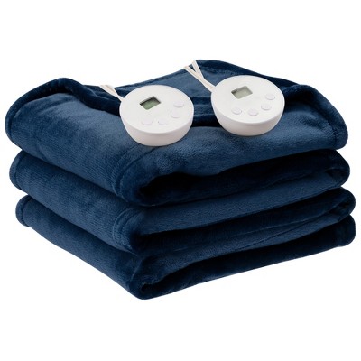 Tangkula 62"x84"/84"x90" Heated Blanket Twin/Queen Size Electric Heated Throw Blanket w/ Timer