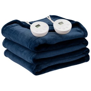 Tangkula 62"x84"/84"x90" Heated Blanket Twin/Queen Size Electric Heated Throw Blanket w/ Timer - 1 of 4